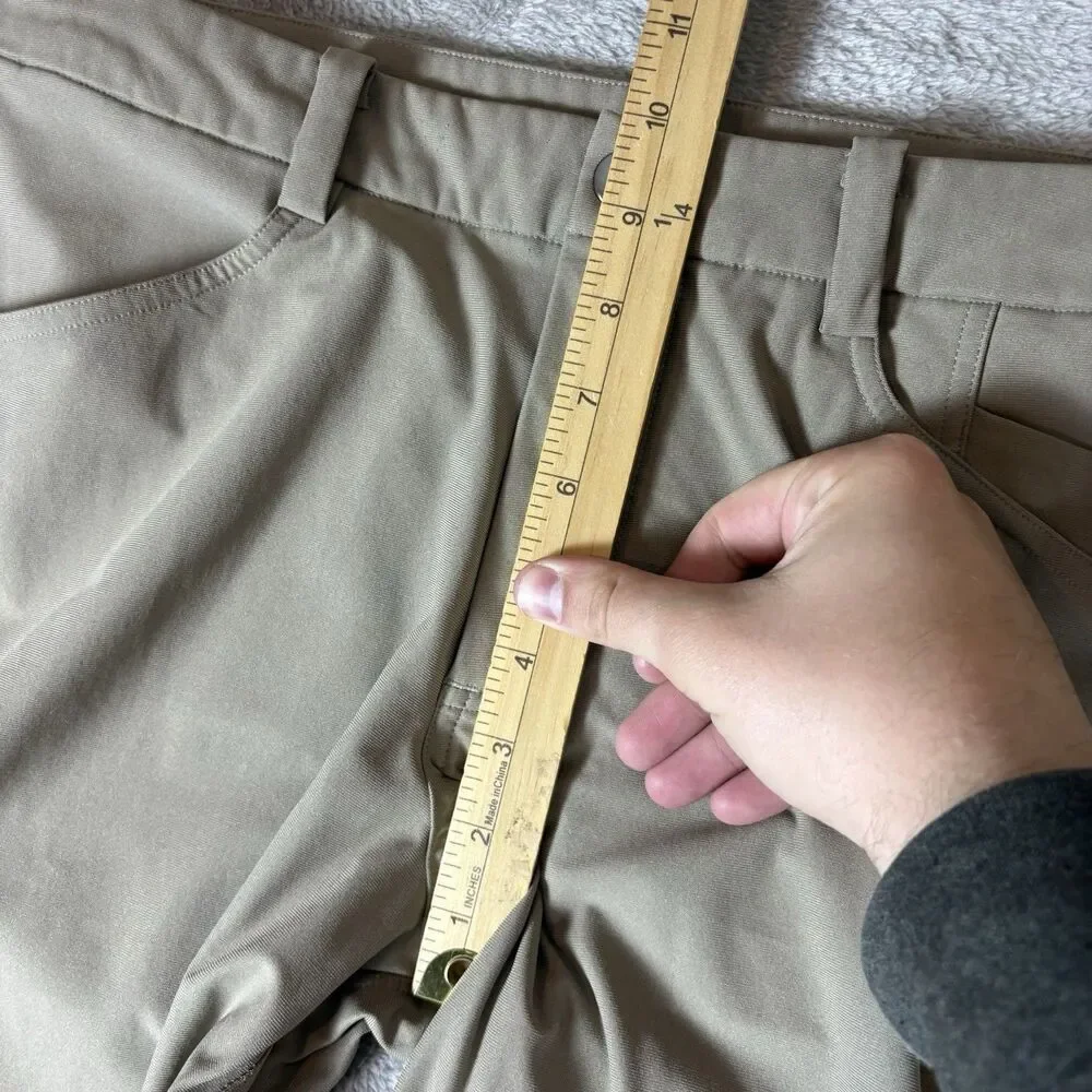 Lululemon ABC Chino Pants Mens‎ 32 Beige Polyester Stretch Slim Fit